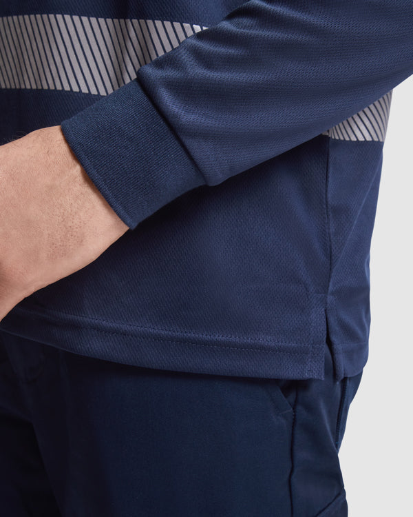 POLO MANGA LARGA VEGA T/S MARINO/AMARILLO FLUOR