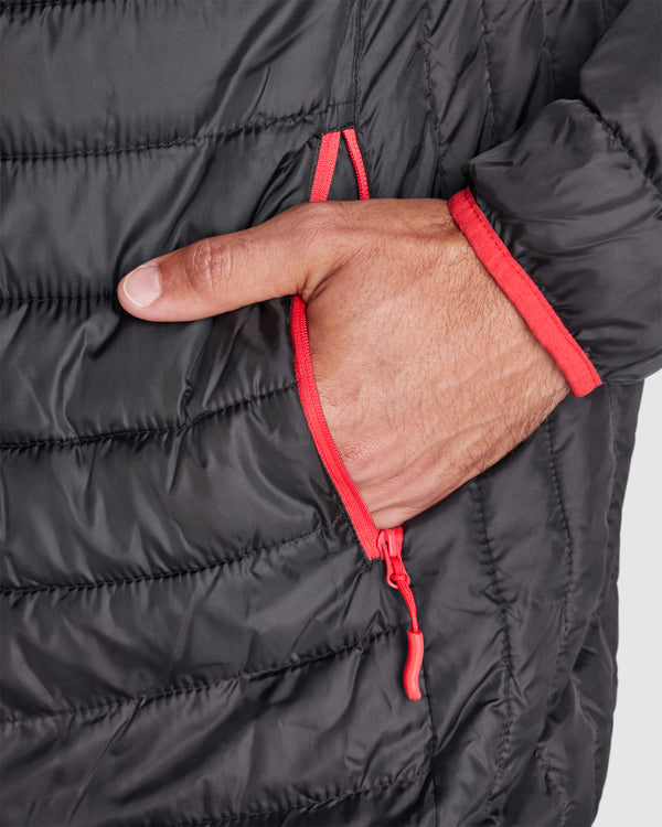 CHAQUETA NORWAY SPORT T/S NEGRO/ROJO