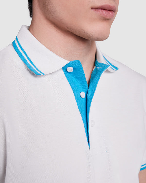 POLO MONTREAL T/S BLANCO/TURQUESA