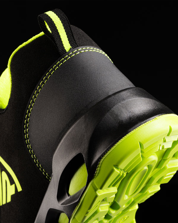 ZAPATO LABORAL CERYSON T/36 NEGRO/AMARILLO FLUOR