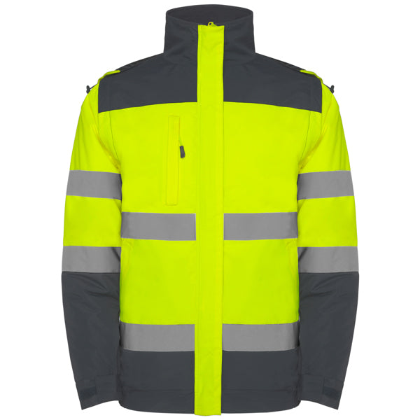AV PARKA EPSYLON T/S PLOMO/AMARILLO FLUOR