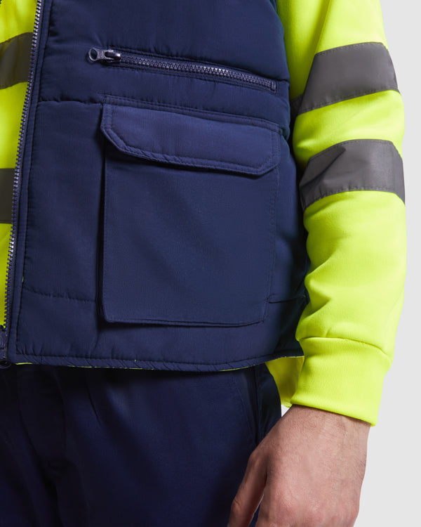 CHALECO REVERSIBLE PERSEI T/S MARINO/AMARILLO FLUOR