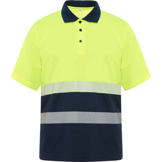 POLO VEGA T/S MARINO/AMARILLO FLUOR