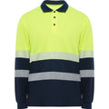 POLO MANGA LARGA VEGA T/S MARINO/AMARILLO FLUOR