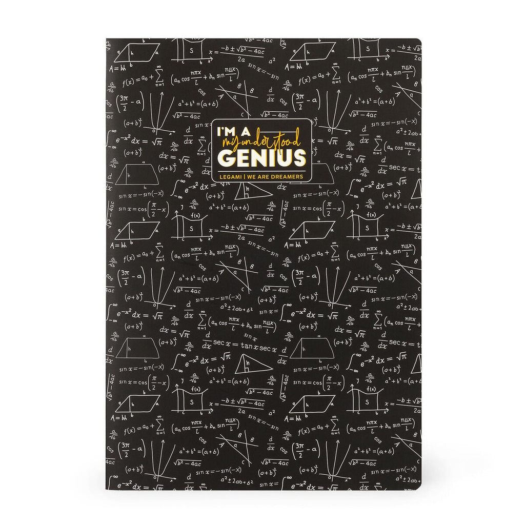 Legami — cuaderno escolar A4 con tapa ilustrada estampado Genius, colección Back to School