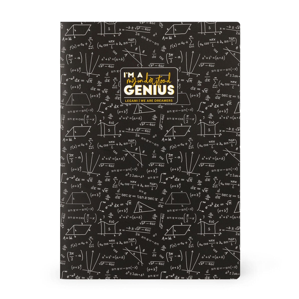 Legami — cuaderno escolar A4 con tapa ilustrada estampado Genius, colección Back to School