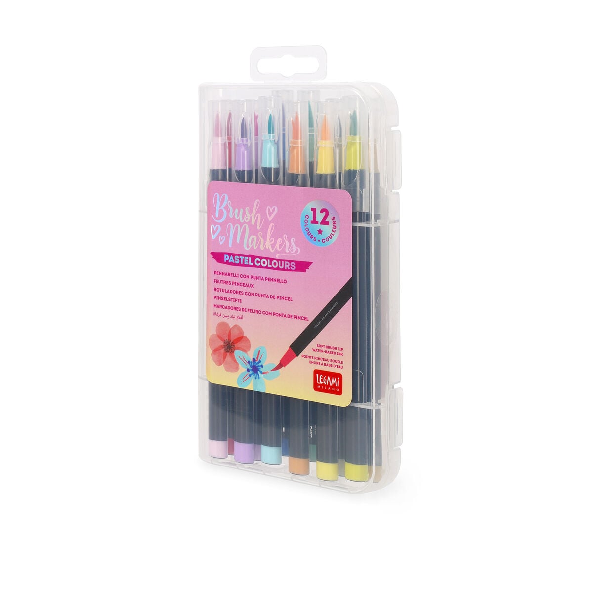 Set de 12 Rotuladores con Punta de Pincel Pastel Colours - Brush Markers