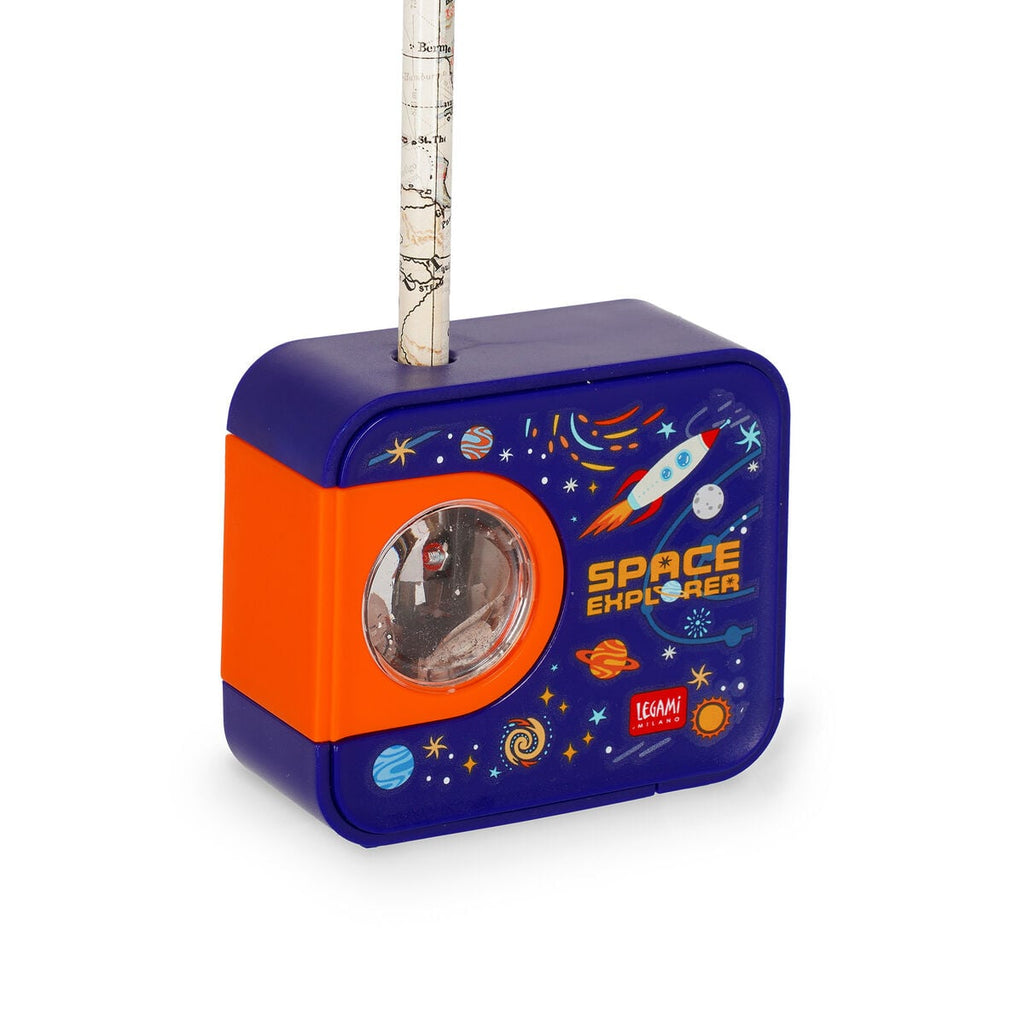 Legami — sacapuntas escolar con diseño kawaii estampado Space, colección Back to School