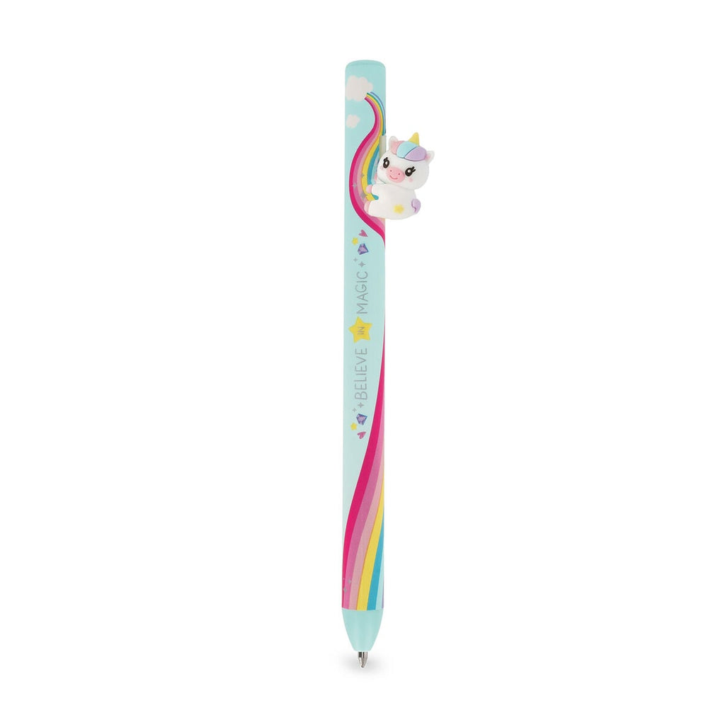 Legami — bolígrafo con muñequito de peluche desmontable estampado Unicorn, colección Back to School