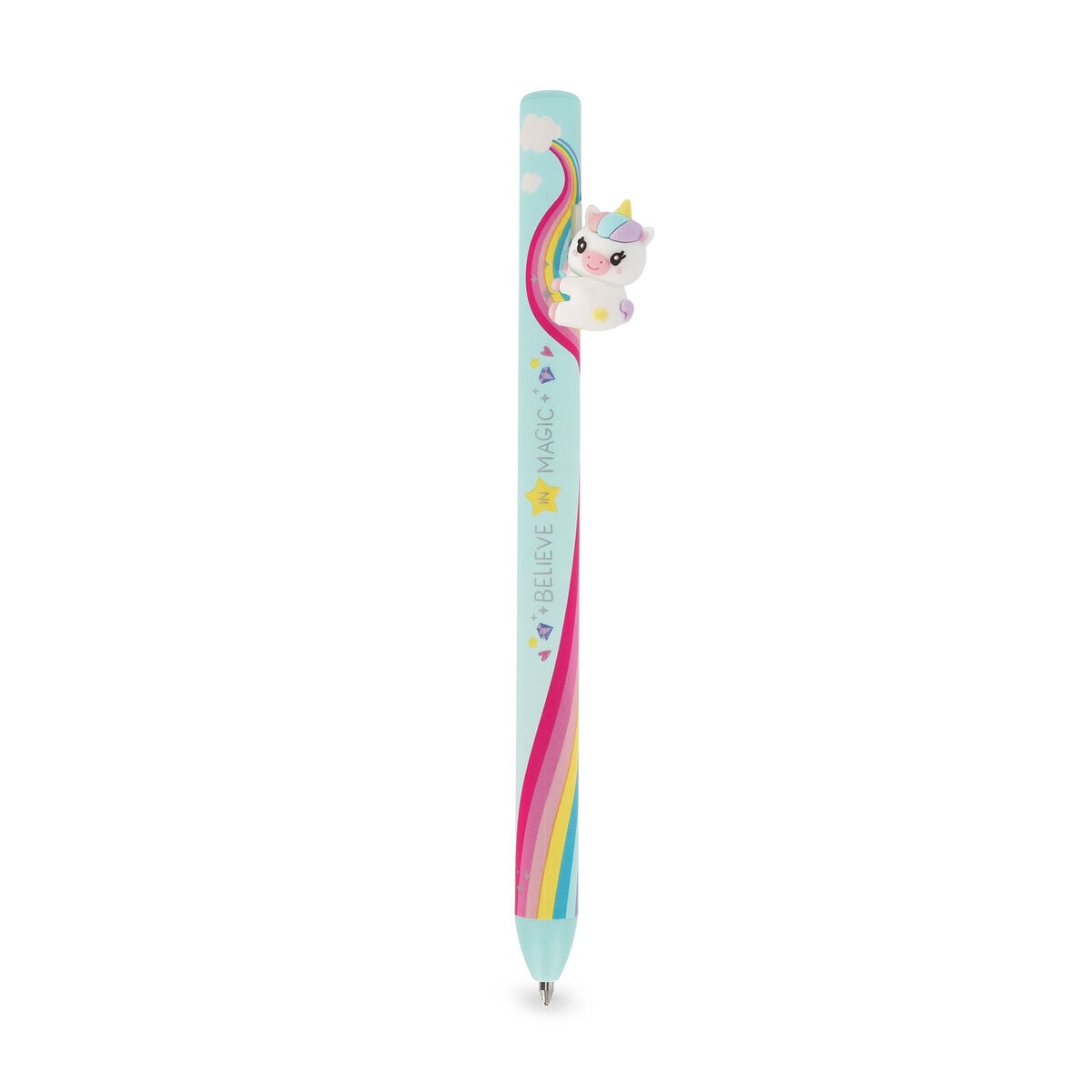 Legami — bolígrafo con muñequito de peluche desmontable estampado Unicorn, colección Back to School