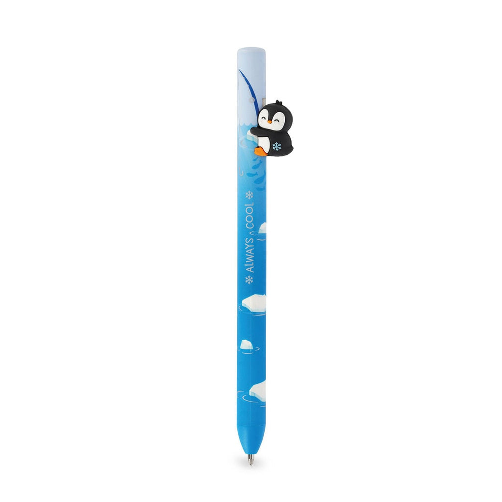 Legami — bolígrafo con muñequito de peluche desmontable estampado Penguin, colección Back to School