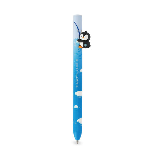 Legami — bolígrafo con muñequito de peluche desmontable estampado Penguin, colección Back to School