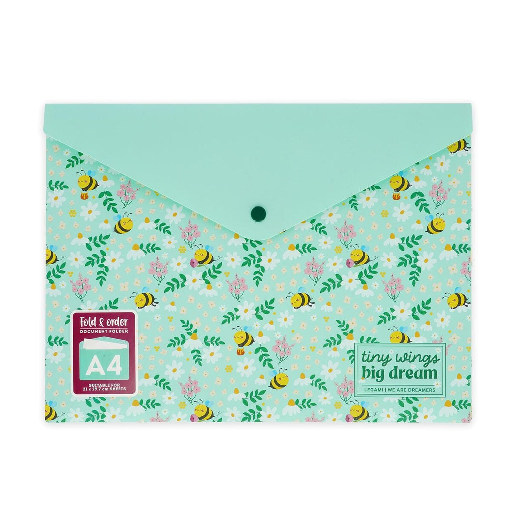 Legami — carpeta organizadora de documentos estampado Bee Green, colección Back to School
