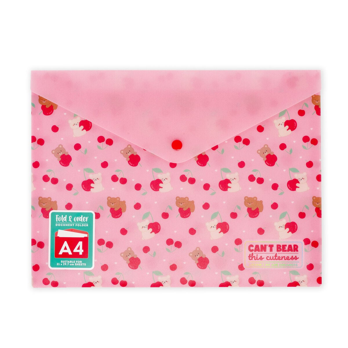 Legami — carpeta organizadora de documentos estampado Teddy Bear Cherry Pink, colección Back to School