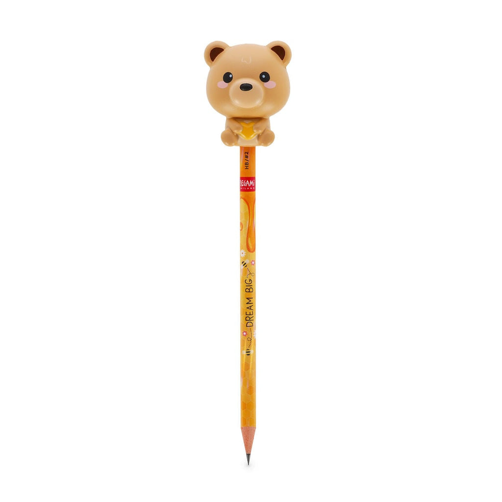 Legami — lápiz antiestrés blandito con figura animal estampado Teddy Bear, colección Back to School