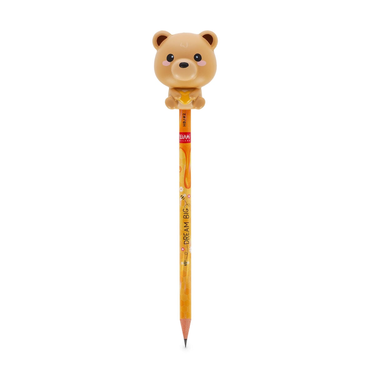Legami — lápiz antiestrés blandito con figura animal estampado Teddy Bear, colección Back to School