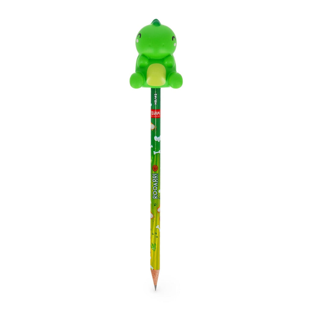 Legami — lápiz antiestrés blandito con figura animal estampado Dinosaur, colección Back to School