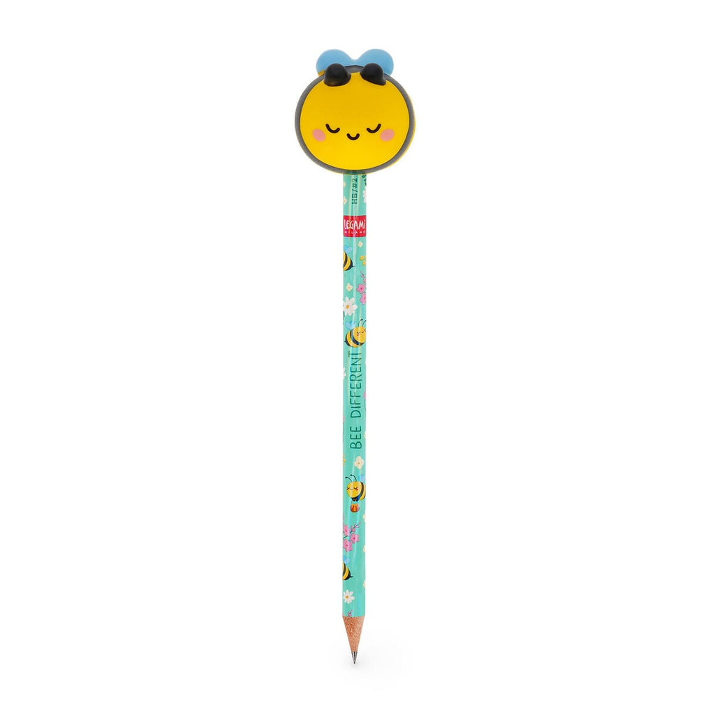 Legami — lápiz antiestrés blandito con figura animal estampado Bee, colección Back to School