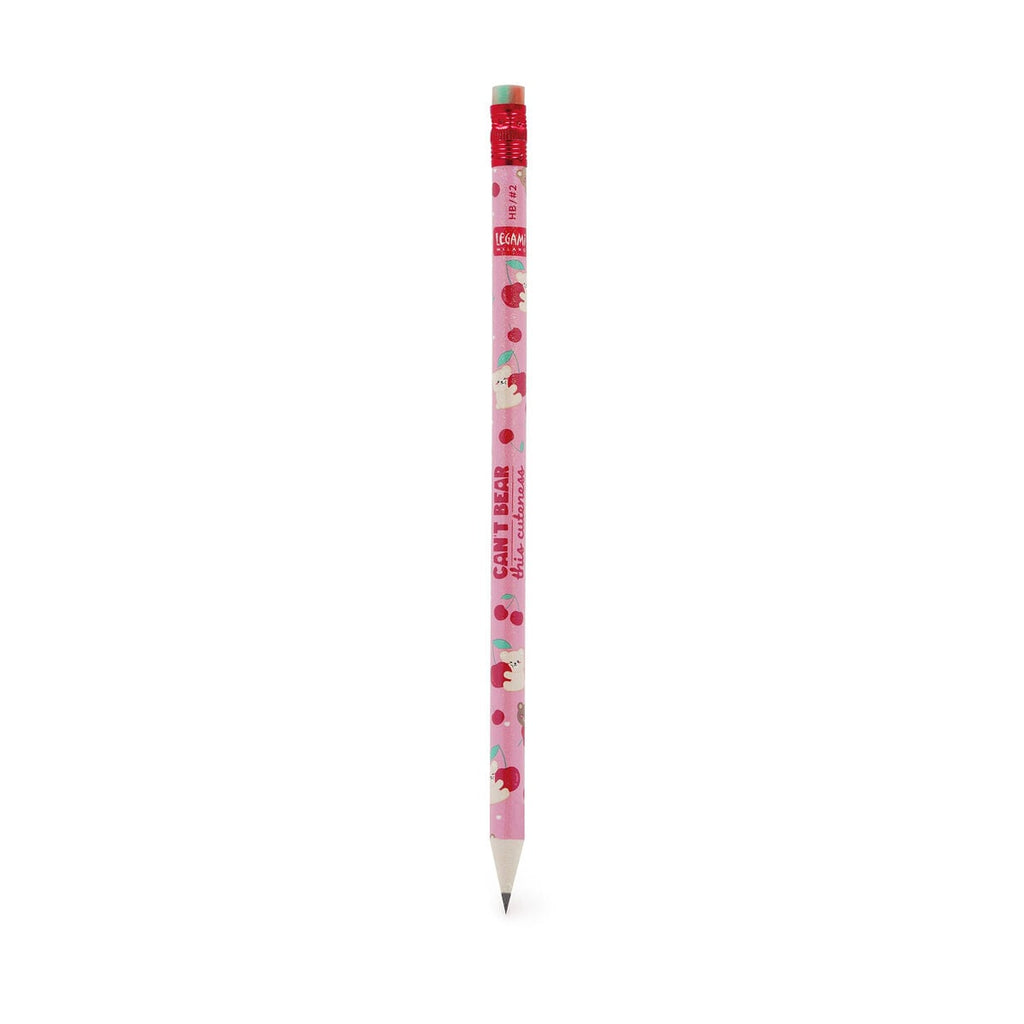 Legami — lápiz de papel reciclado ecológico estampado Teddy Bear Cherry Pink, colección Back to School
