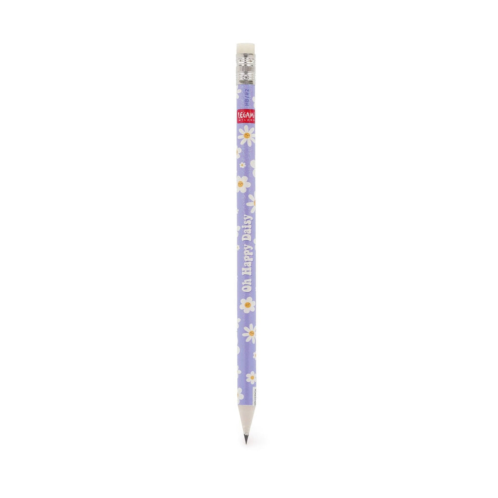 Legami — lápiz de papel reciclado ecológico estampado Daisy Lilac, colección Back to School