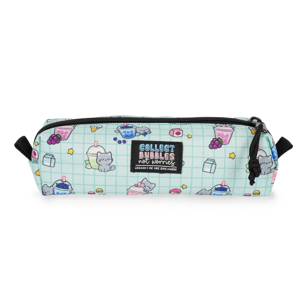 Legami — estuche escolar compacto de tela estampado Kitty Bubble Tea, colección Back to School