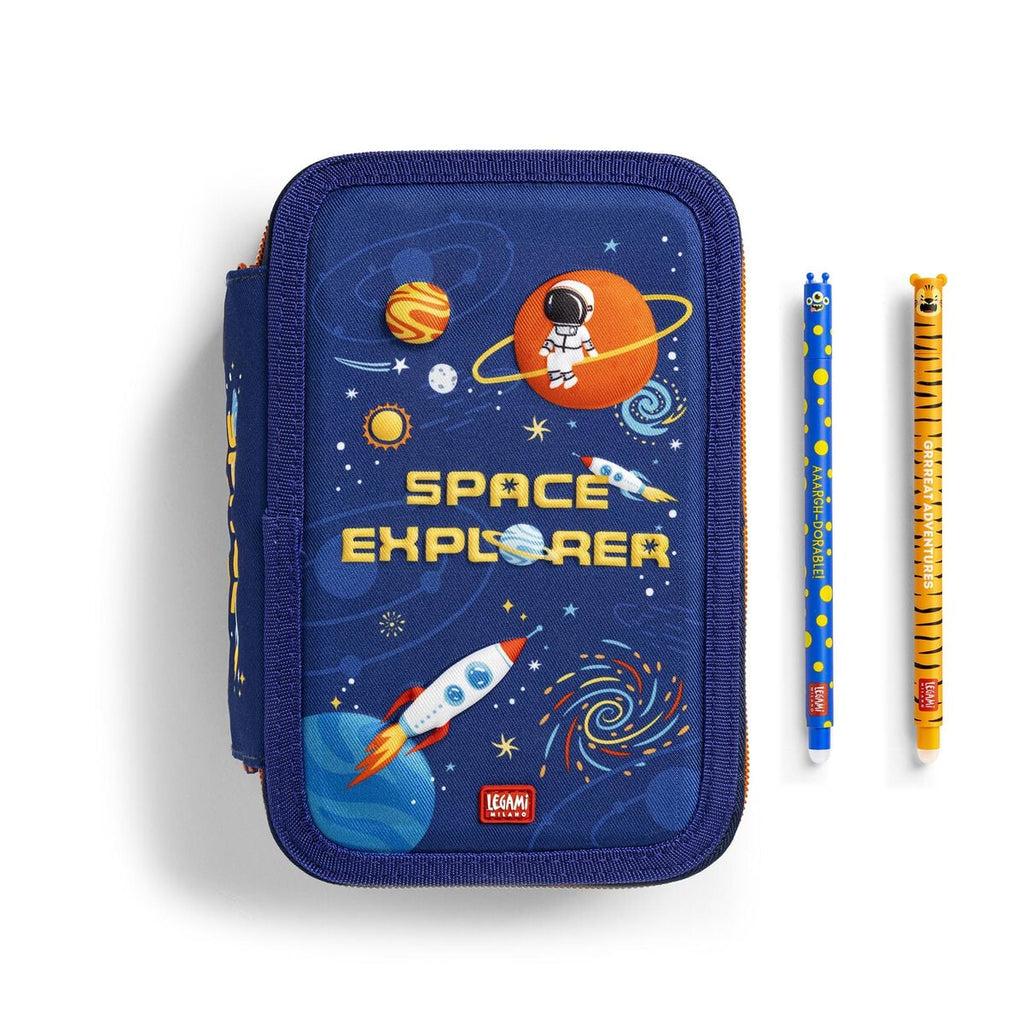 Estuche de 3 Compartimentos - Space + 2 Erasable Pen