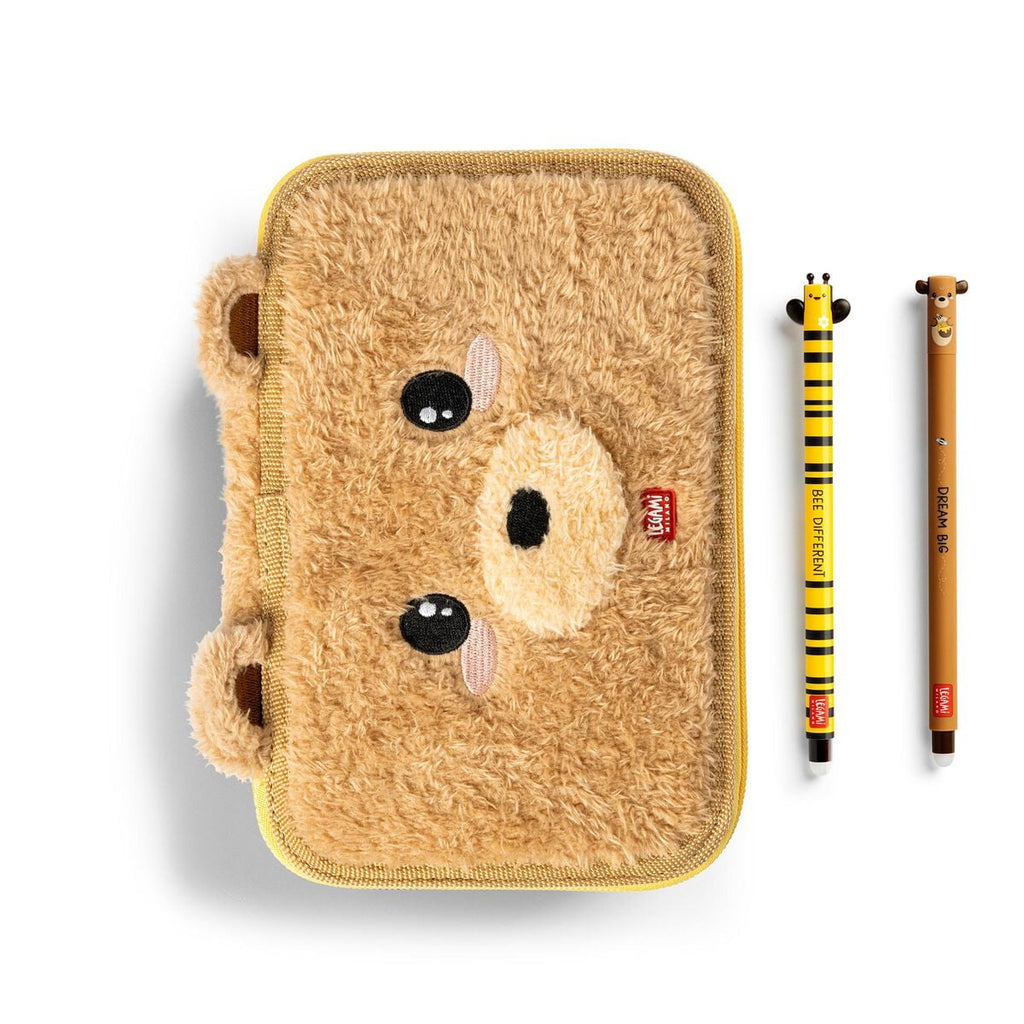 Estuche de 3 Compartimentos - Teddy + 2 Erasable Pen