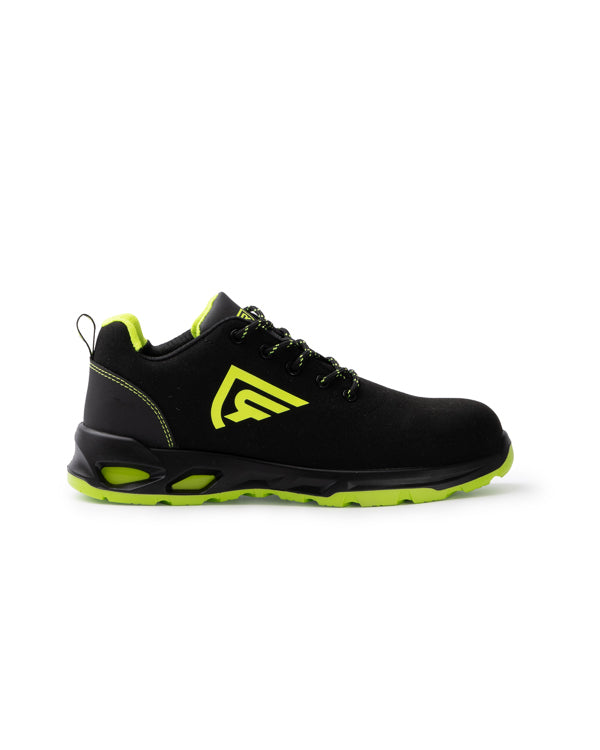ZAPATO LABORAL CERYSON T/36 NEGRO/AMARILLO FLUOR