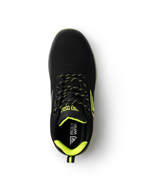 ZAPATO LABORAL CERYSON T/36 NEGRO/AMARILLO FLUOR