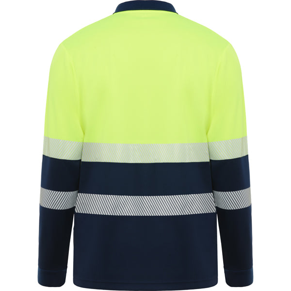POLO MANGA LARGA VEGA T/S MARINO/AMARILLO FLUOR