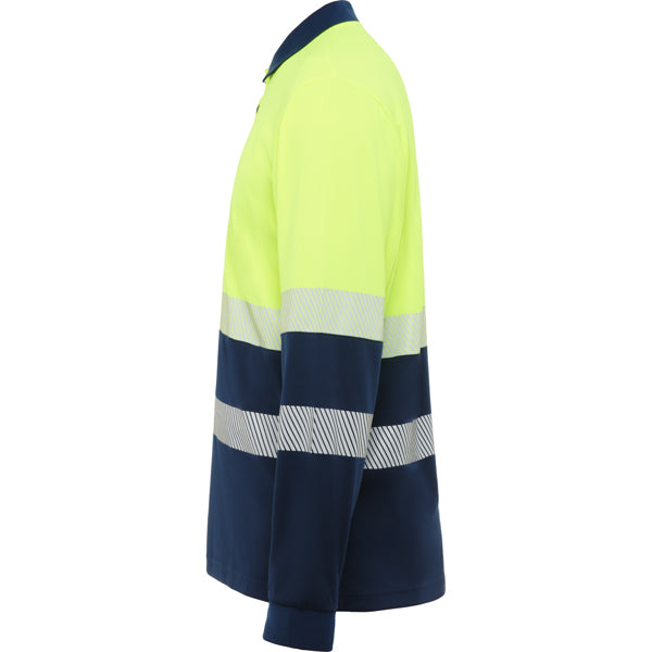 POLO MANGA LARGA VEGA T/S MARINO/AMARILLO FLUOR