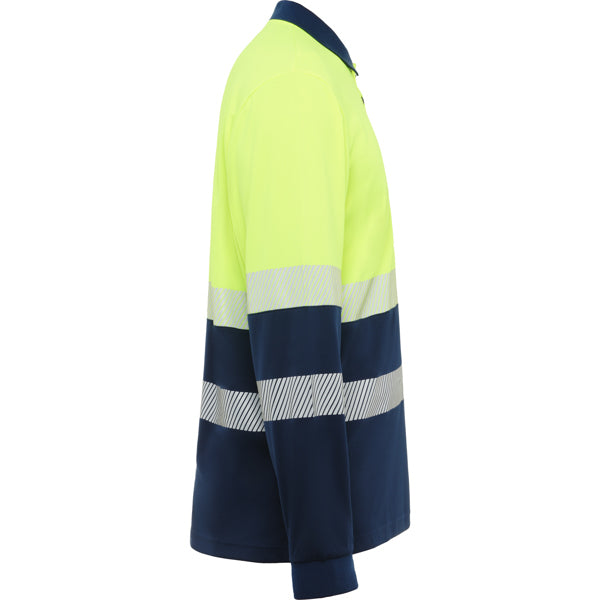 POLO MANGA LARGA VEGA T/S MARINO/AMARILLO FLUOR